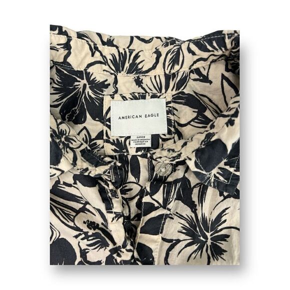 American Eagle Tropical Button Front Blouse Top Size Small - Picture 6 of 6